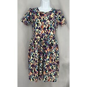 DISNEY LuLaRoe Amelia Dress Maleficent Evil Villain Multicolor Size Medium